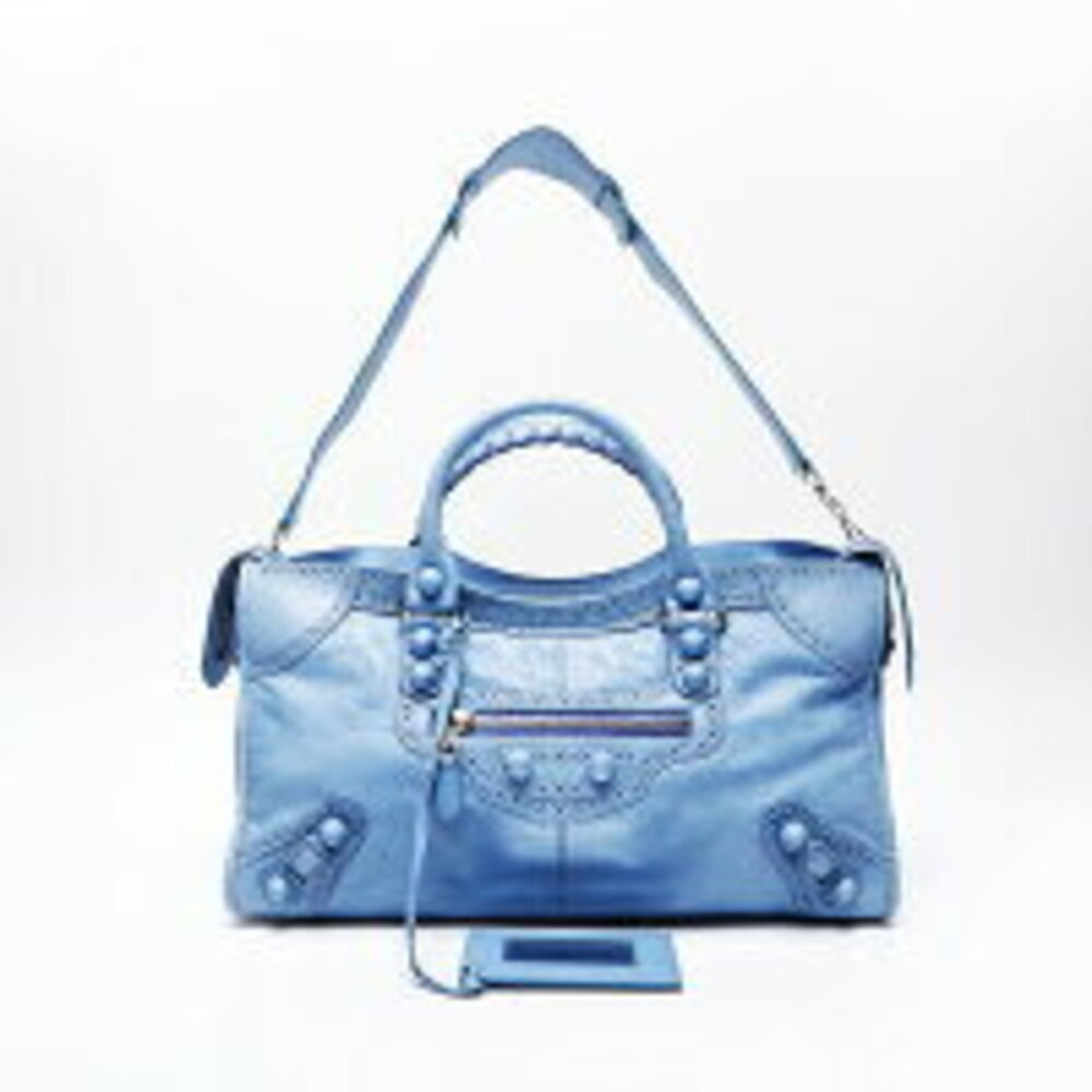 Balenciaga City Leather Handbag Blue - Picture 2 of 13